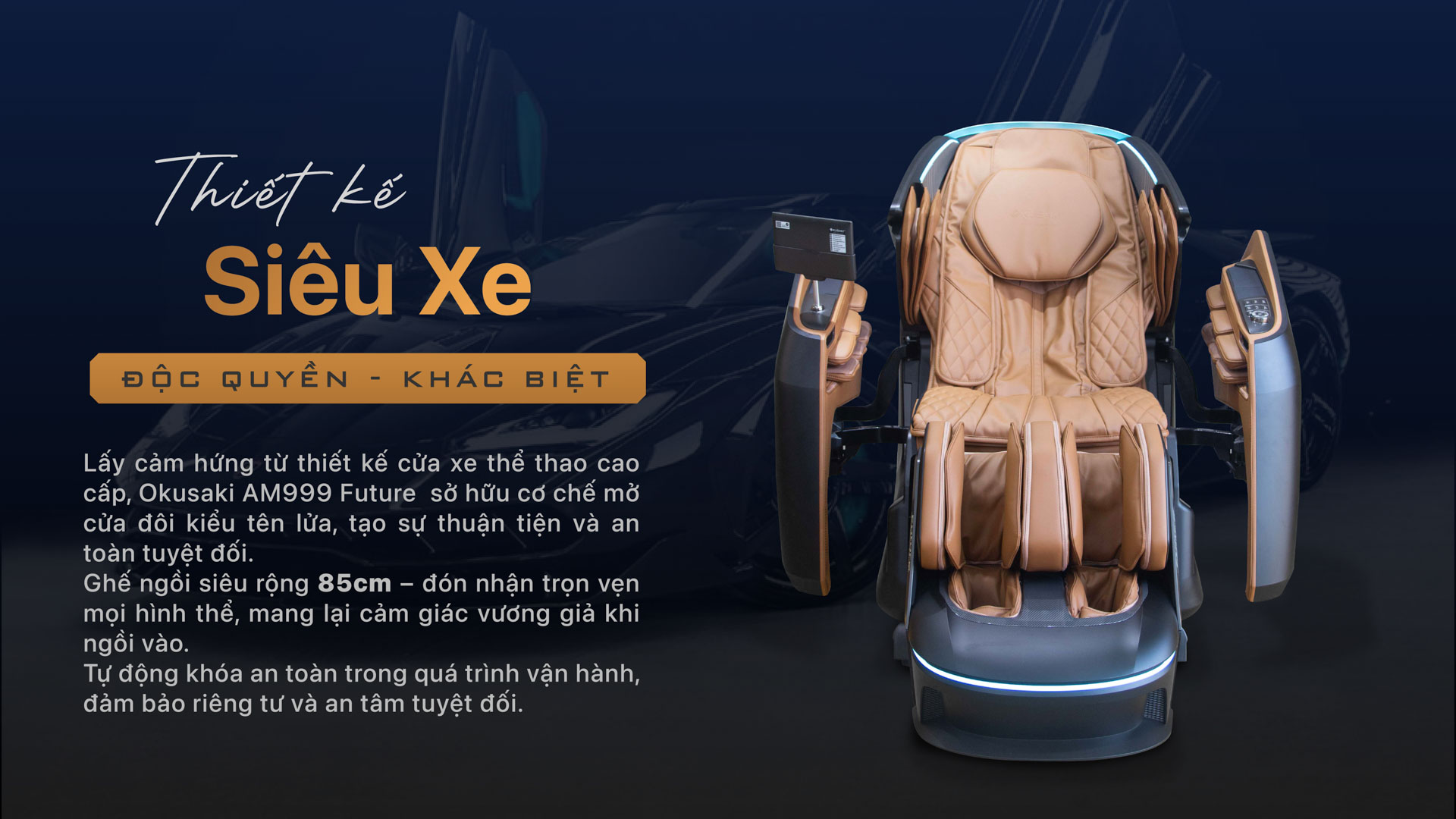 Thiết kế kiểu dáng siêu xe của ghế massage am999