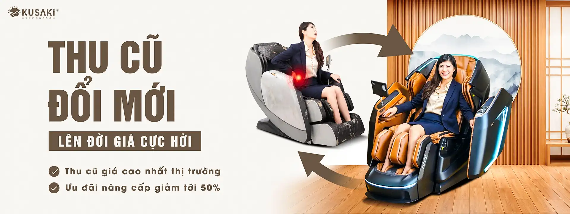Thu cũ đổi mới ghế massage