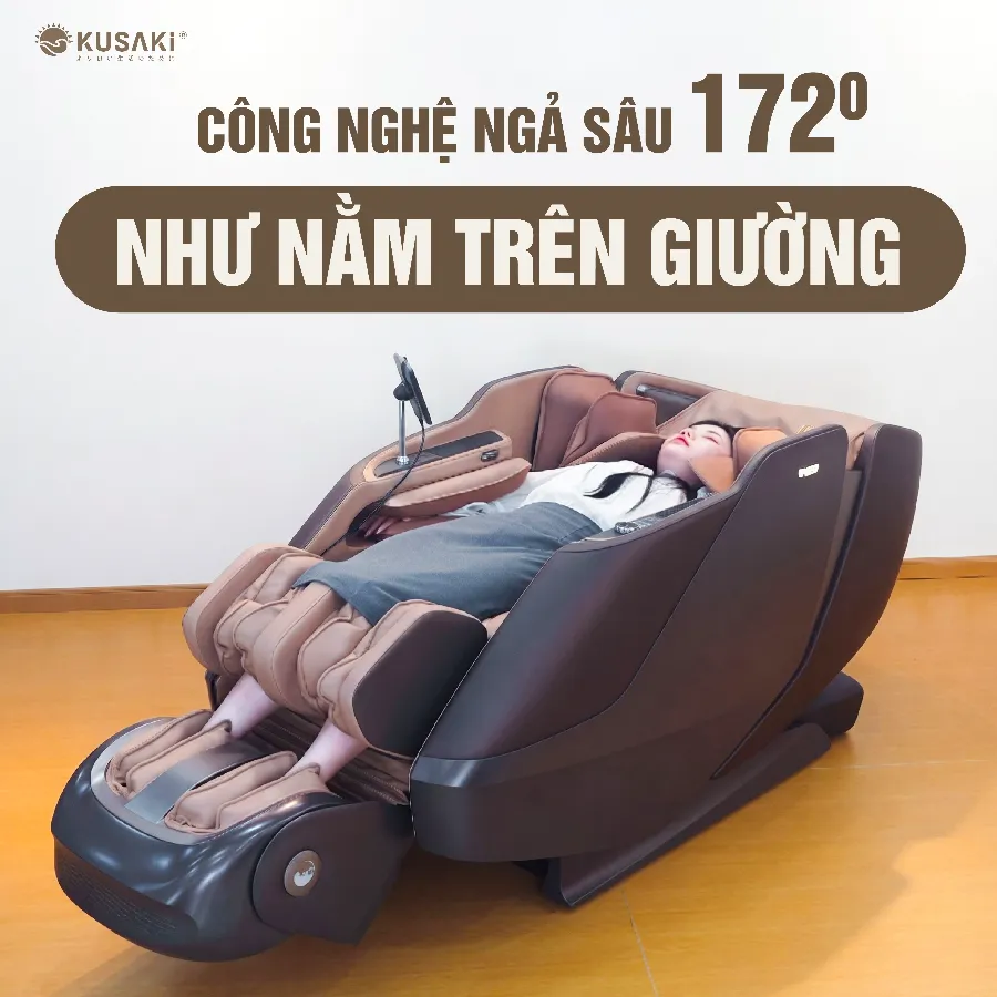Ghế massage Okusaki Am868 Master ngả sâu 172 độ như nằm trên giường