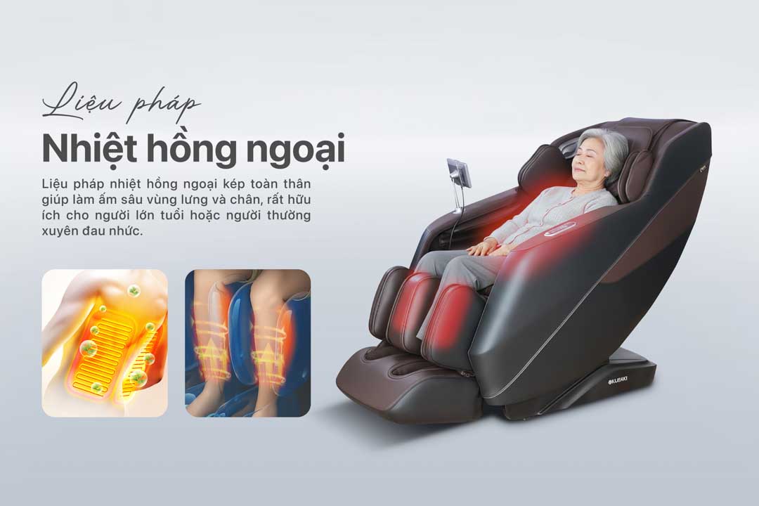 ghế massage okusaki am226 plus trị liệu nhiệt