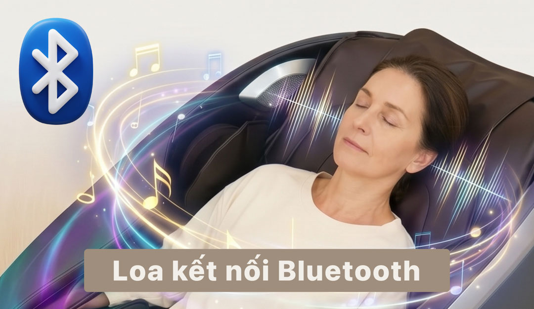 Loa kết nối bluetooth tích hợp trên ghế massage am229 deepcare âm thanh sống động