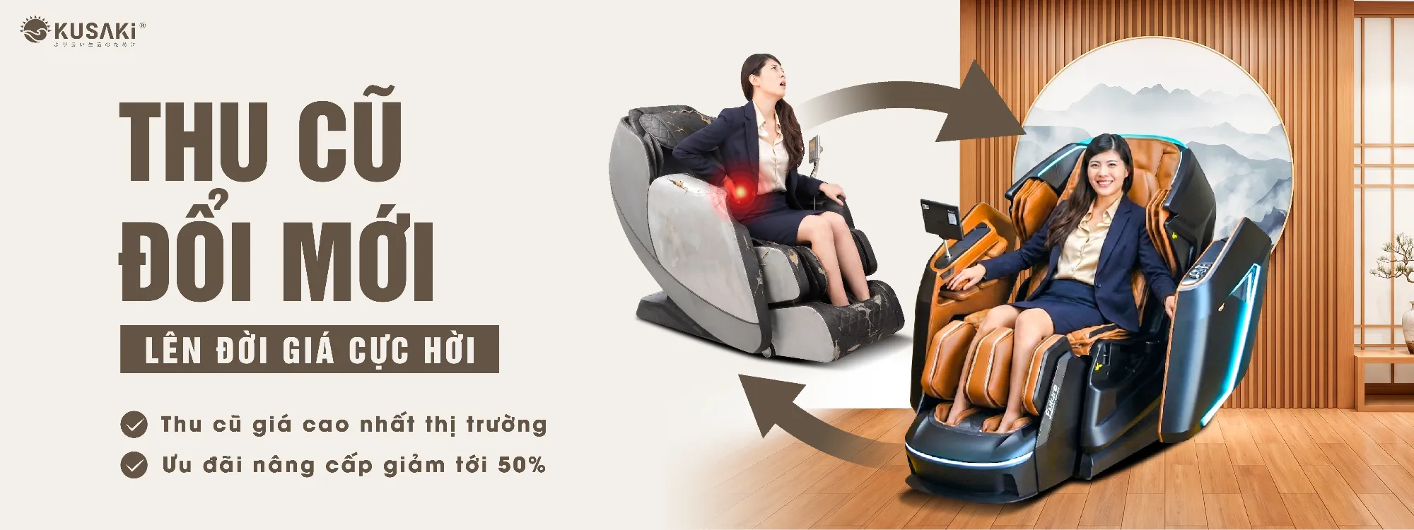 Thu cũ đổi mới ghế massage